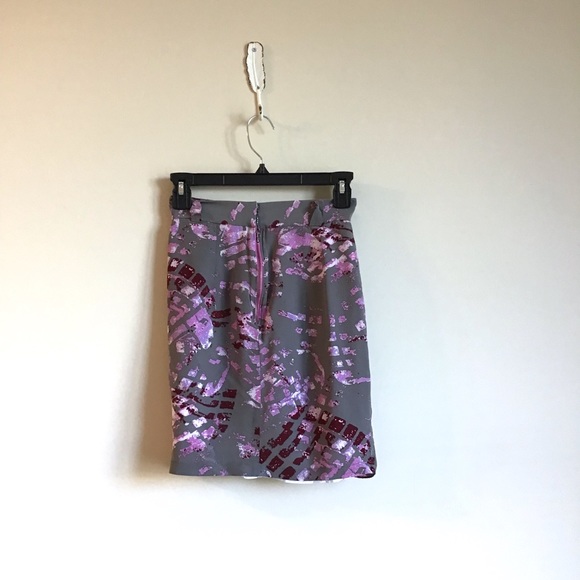 Hunter Dixon purple & gray watercolor tulip skirt - Picture 4 of 7